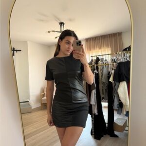 Elegant Black Leather Dress